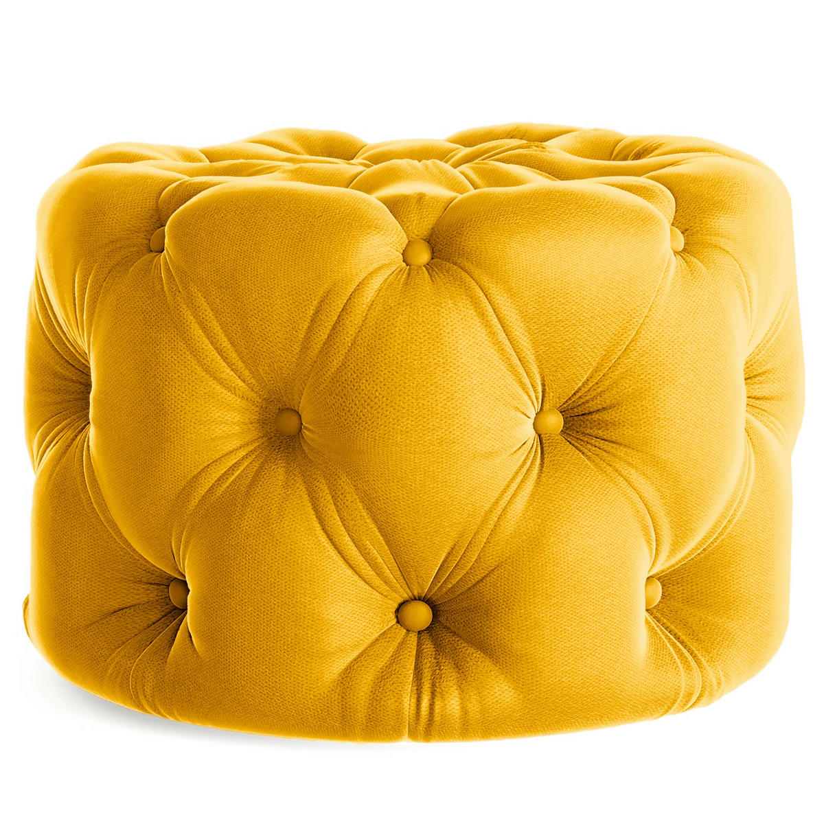 HOCKER in Textil Senfgelb  - Senfgelb/Schwarz, Design, Kunststoff/Textil (60/39/60cm) - P & B
