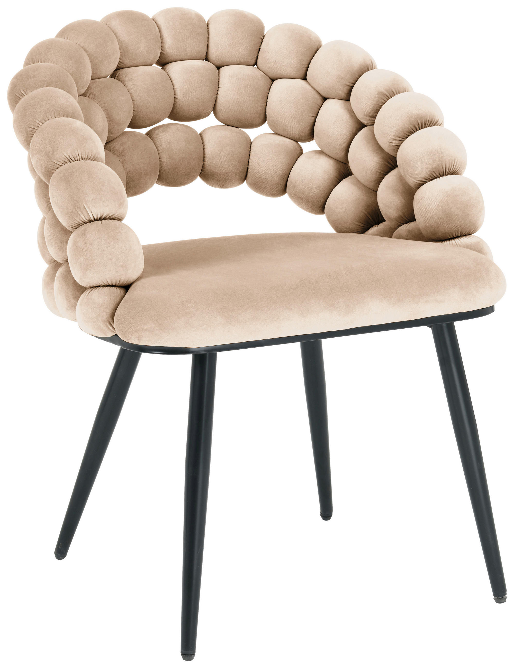 SCAUN CU BRAțE din metal, textil, negru, bej