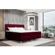 BOXSPRINGBETT 180/200 cm  in Weinrot  - Chromfarben/Weinrot, KONVENTIONELL, Textil/Metall (180/200cm) - Carryhome