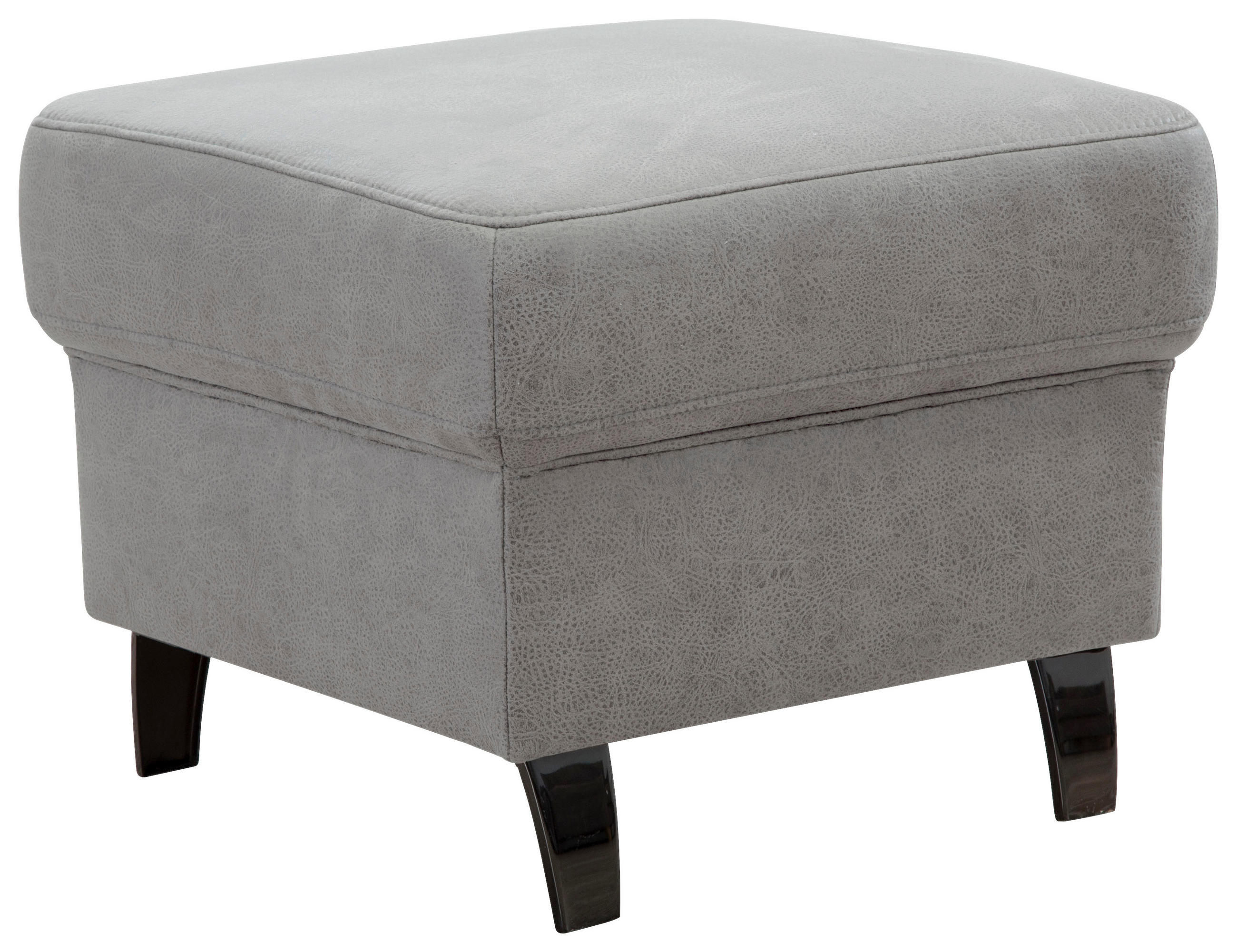 HOCKER Mikrofaser Hellgrau  - Hellgrau/Schwarz, KONVENTIONELL, Textil/Metall (58/48/58cm) - Sit & More