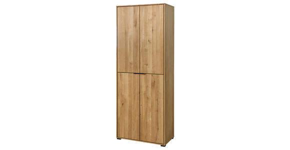 AKTENSCHRANK Eiche furniert, massiv Eichefarben  - Eichefarben, Natur, Holz/Holzwerkstoff (73/189/38cm) - Linea Natura