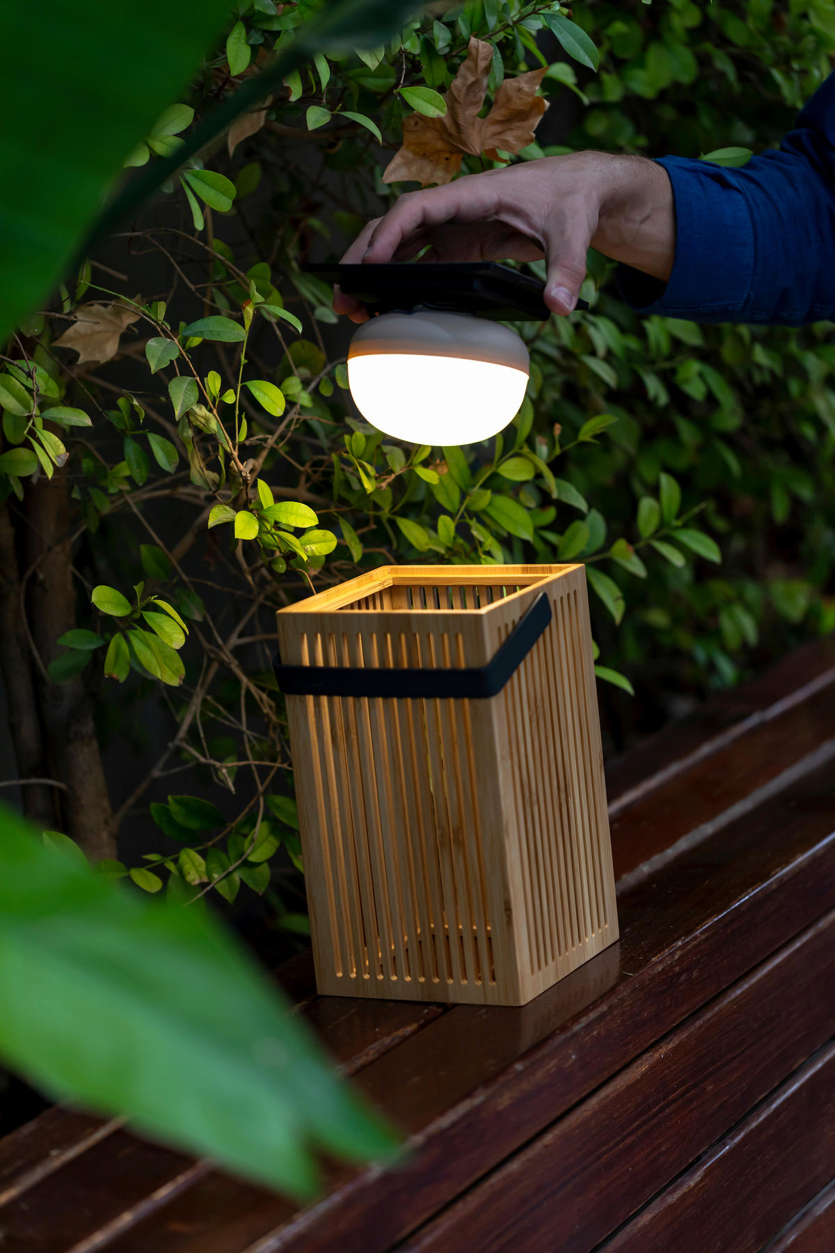 LED-AUßENLEUCHTE Okinawa 14.5/24/14.5 cm   - Braun, Natur, Naturmaterialien (14.5/24/14.5cm) - New Garden