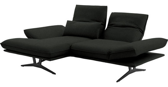ECKSOFA in Echtleder Dunkelgrün 130/210 cm - Dunkelgrün/Gelb, Design, Leder/Metall (130/210cm) - Dieter Knoll