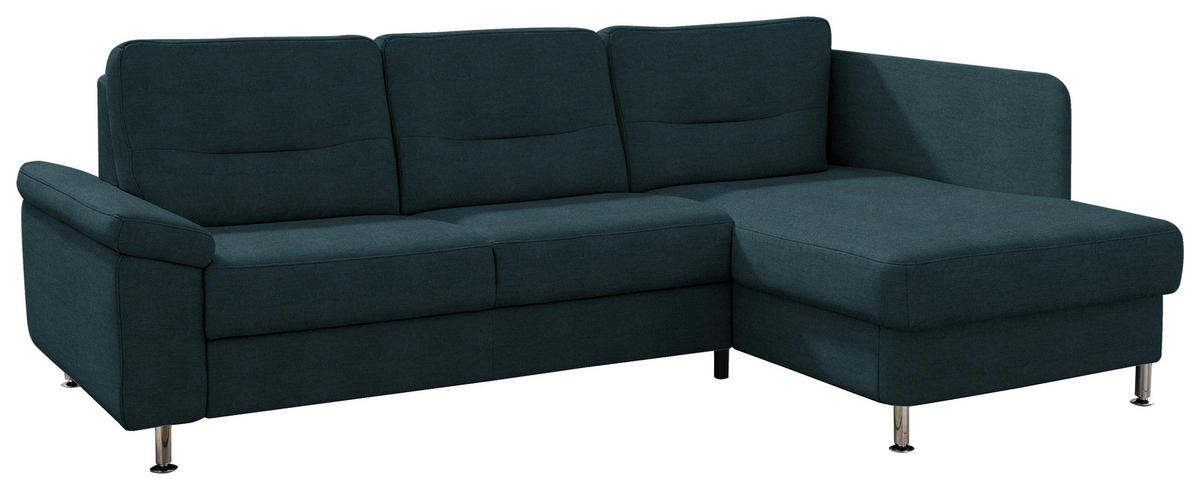 ECKSOFA  in Flachgewebe Opal  244/160 cm  - Opal/Alufarben, KONVENTIONELL, Textil/Metall (244/160cm) - Beldomo Comfort