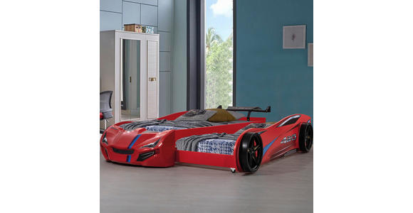 AUSZIEHBETT 90/200 cm  in Rot  - Rot/Schwarz, KONVENTIONELL, Holz/Holzwerkstoff (90/200cm) - Xora