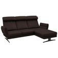 ECKSOFA  in Flachgewebe Braun  279-327/176-217 cm  - Schwarz/Braun, Design, Textil/Metall (279-327/176-217cm) - Dieter Knoll