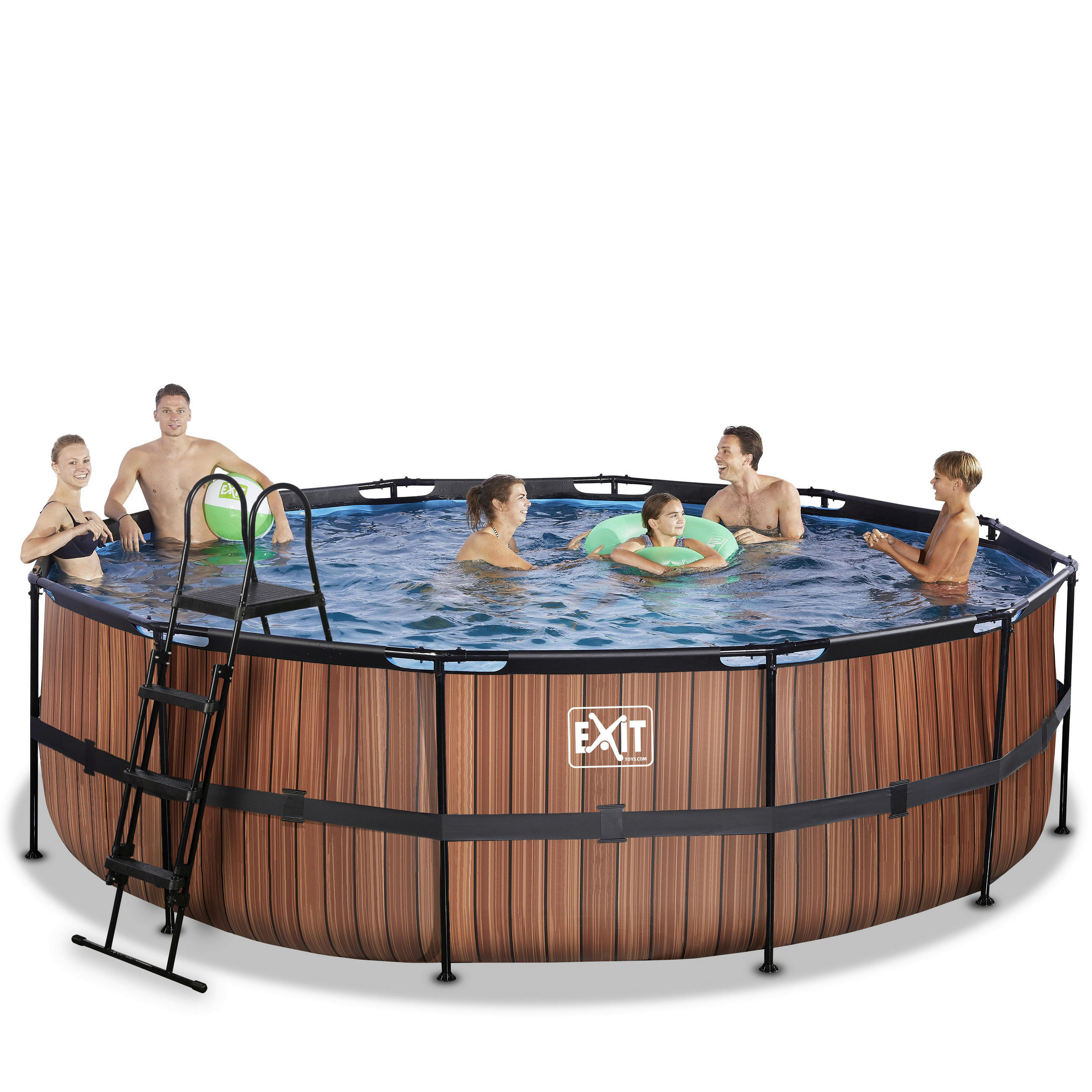 EXIT POOL WOOD 488X122 Wood 488/122 cm  - Braun, KONVENTIONELL, Metall (488/122cm) - EXIT Toys