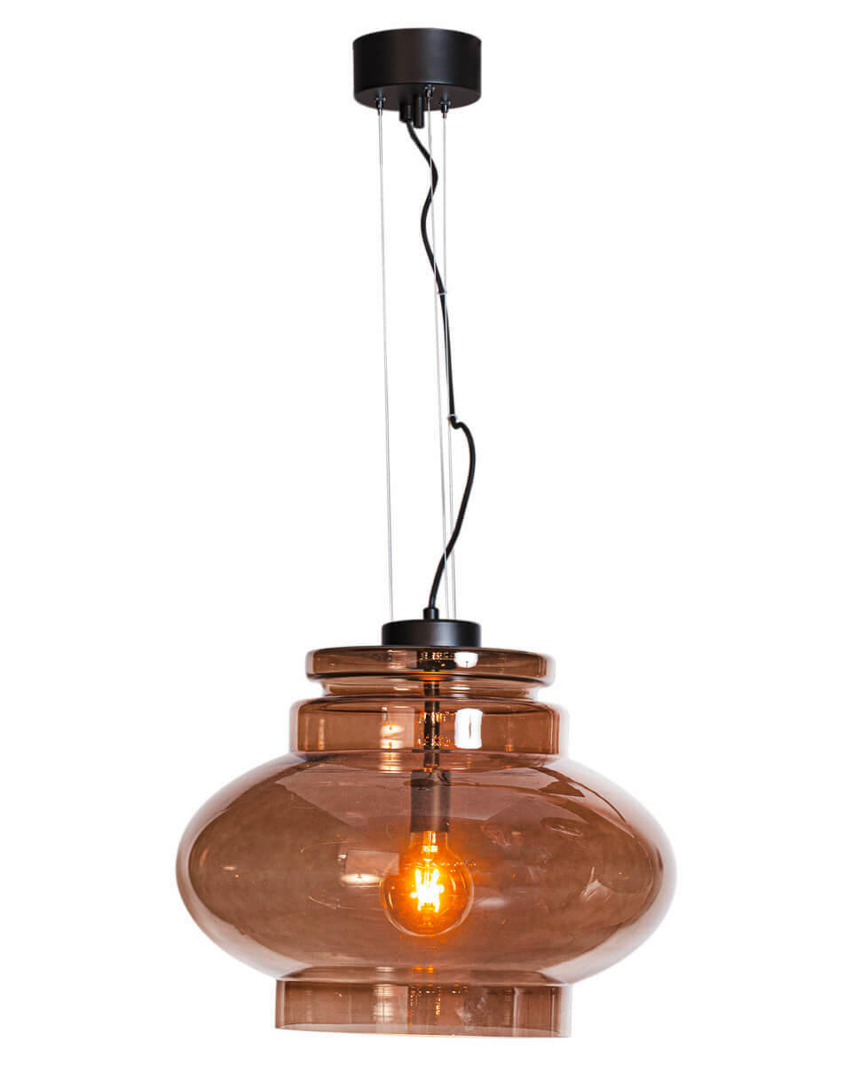 HÄNGELEUCHTE Dolores 50/150 cm   - Cognac, KONVENTIONELL, Glas (50/150cm) - By Rydéns