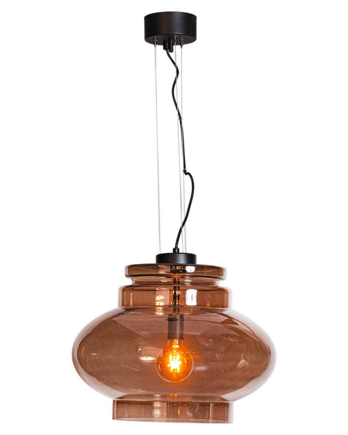 HÄNGELEUCHTE Dolores 50/150 cm   - Cognac, KONVENTIONELL, Glas (50/150cm) - By Rydéns