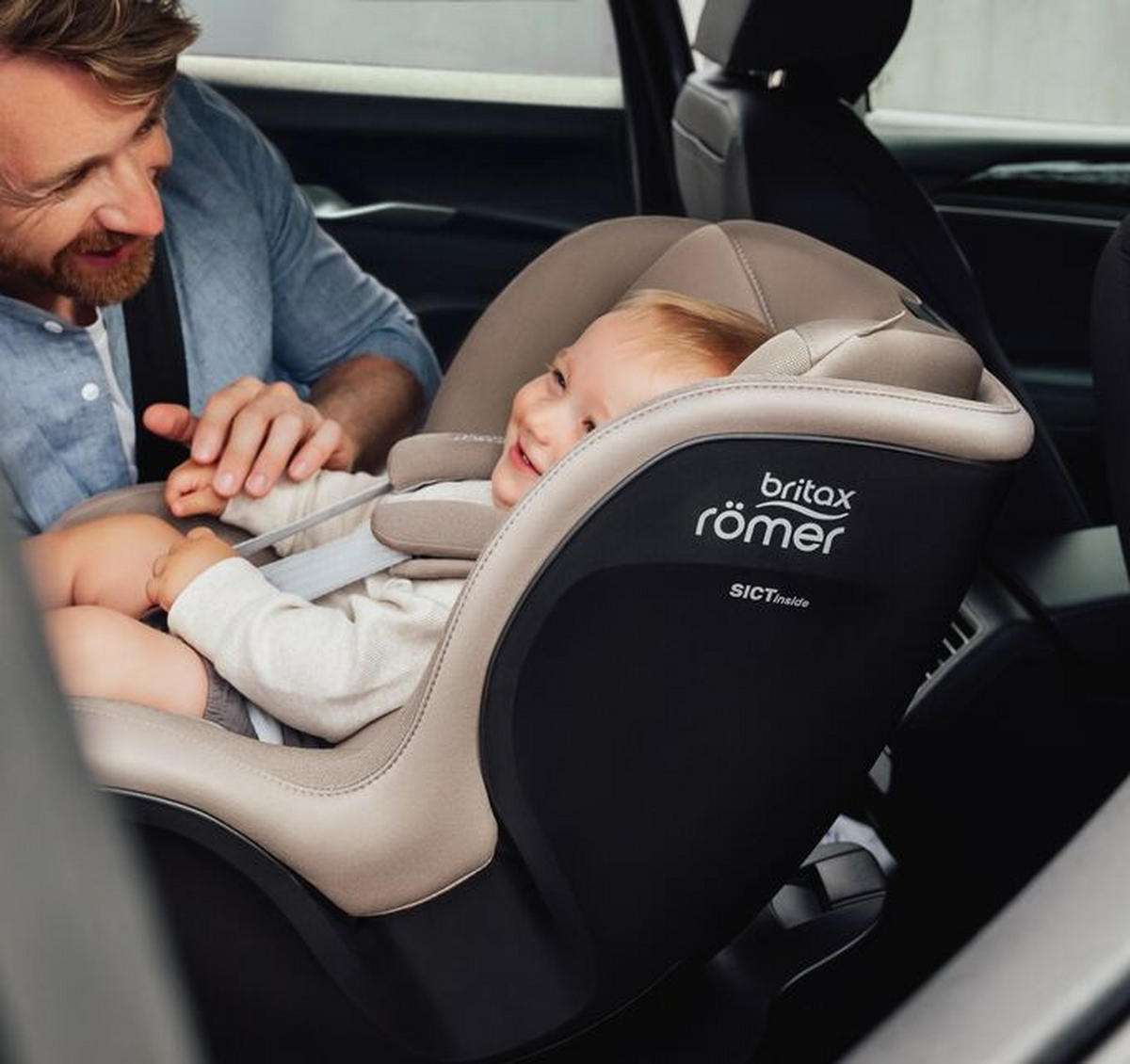REBOARDER-KINDERSITZ Dualfix Pro M  - Hellbraun, Basics, Kunststoff/Textil (44/48/74cm) - Britax Römer
