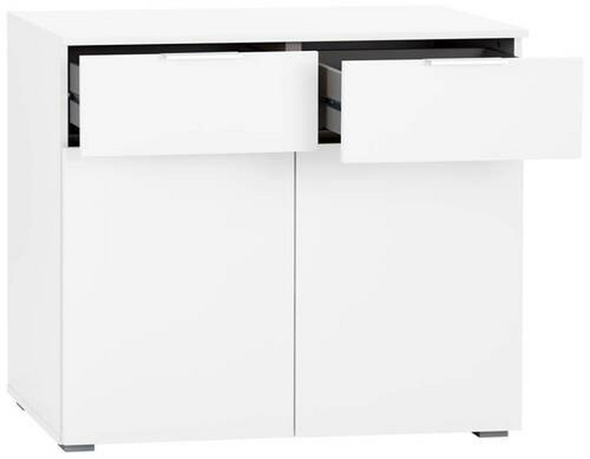 KOMÓD 93/81/42 cm  - alumínium színű/fehér, Modern, faalapú anyag (93/81/42cm) - Rauch Möbel