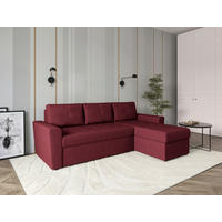 ECKSOFA TERMOLI in Jacquard Rot  231/155 cm  - Rot/Schwarz, Design, Kunststoff/Textil (231/155cm) - MID.YOU