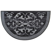 FUßMATTE 50/85 cm Round Ornai  - Grau, KONVENTIONELL, Kunststoff/Textil (50/85cm) - wash+dry