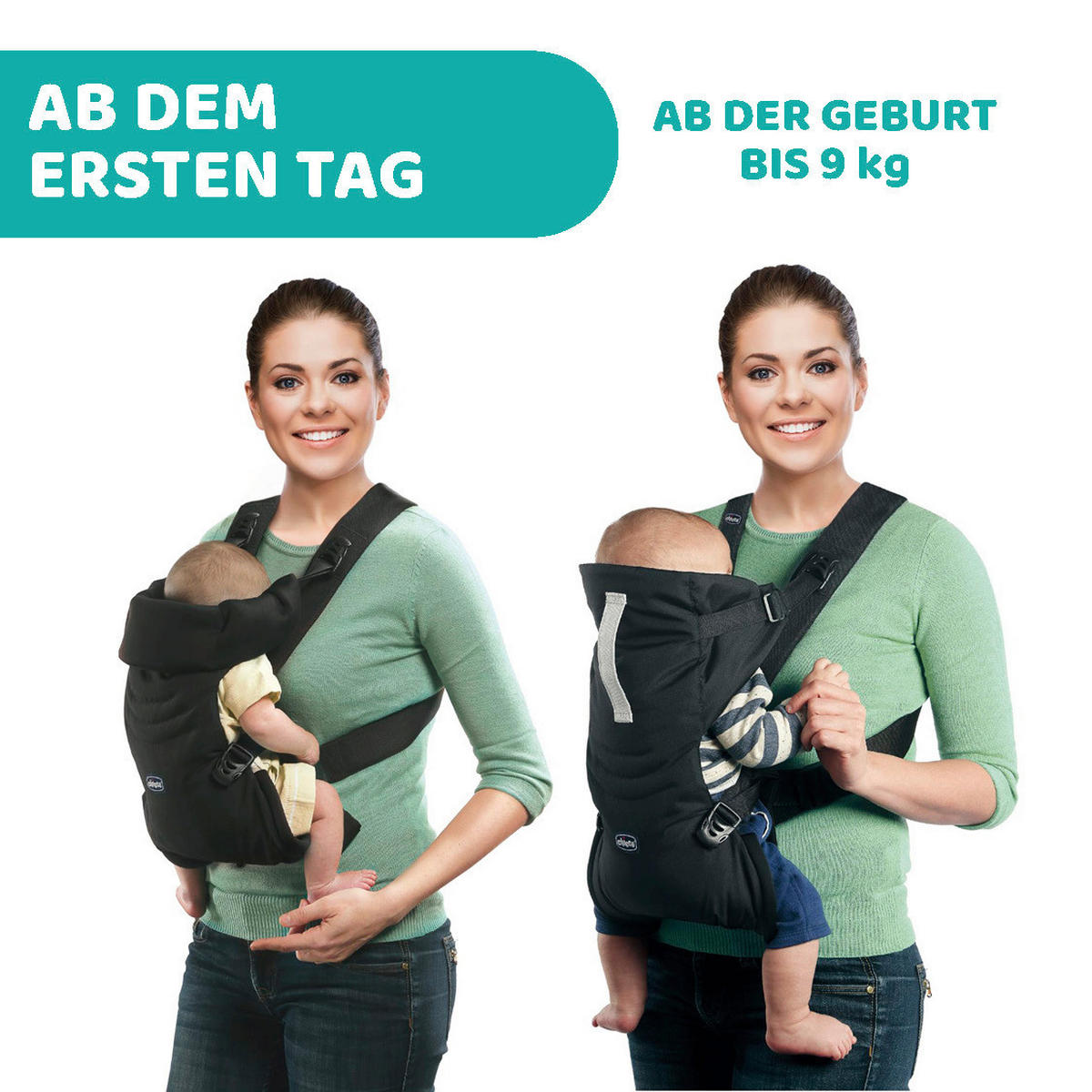 BABYTRAGE Easy Fit  - Schwarz, Basics, Textil (33/55cm) - Chicco
