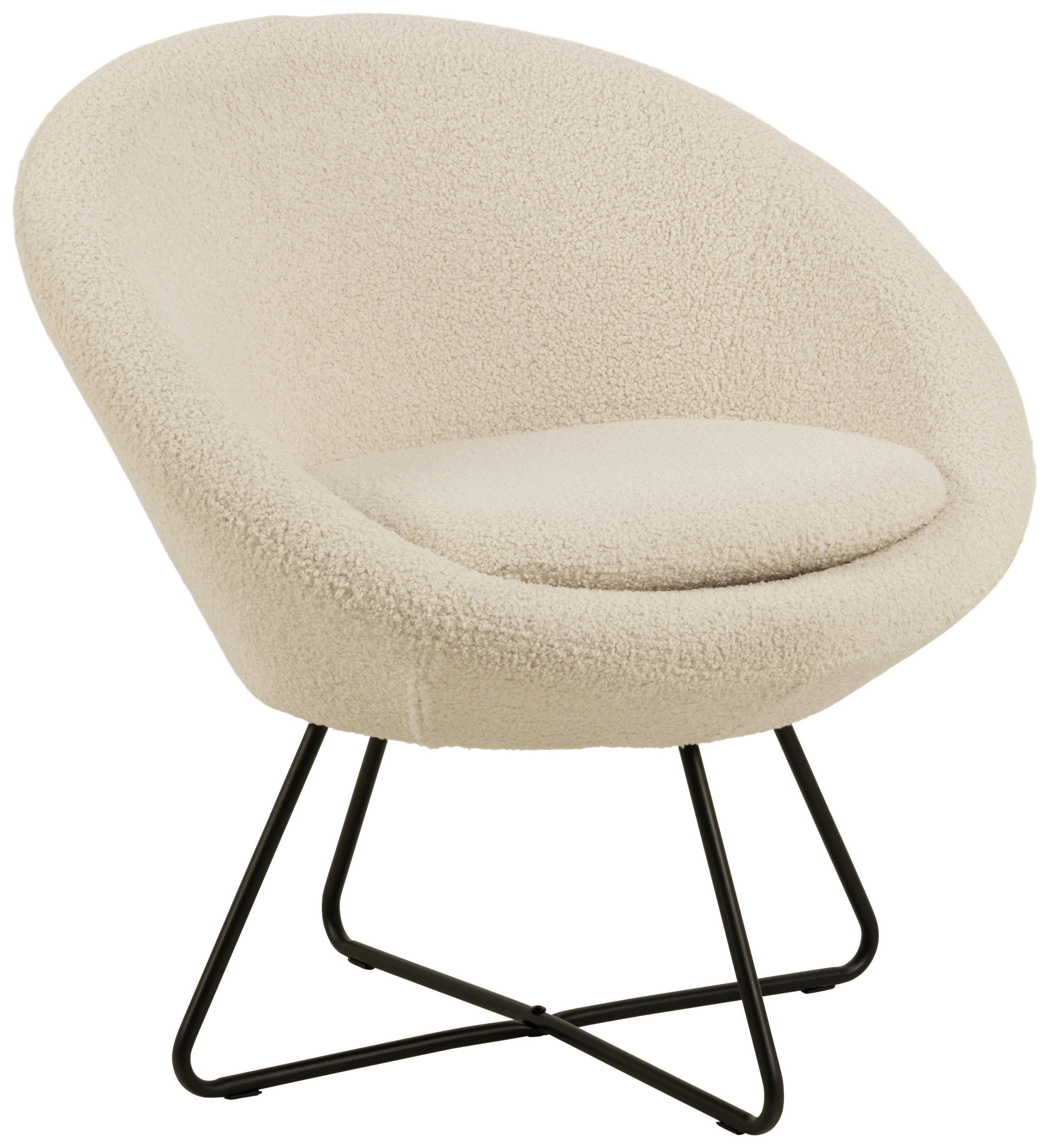 FÅTÖLJ i textil cremefärgad  - svart/cremefärgad, Design, metall/textil (82/81/71cm) - Livetastic