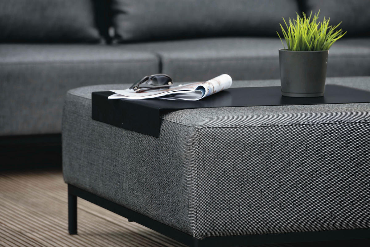 LOUNGEHOCKER  - Anthrazit, Basics, Textil/Metall (99/40/99cm) - Stern