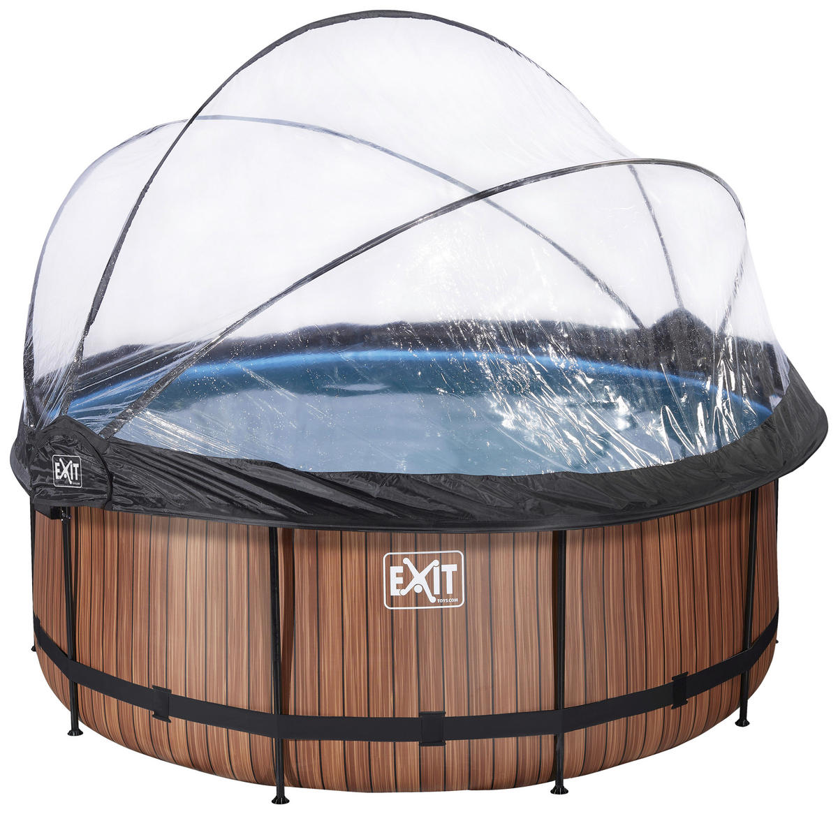 POOL-SET WOOD 360/122 cm  - Braun, KONVENTIONELL, Metall (360/122cm) - EXIT Toys