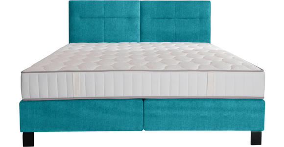 BOXSPRINGBETT 200/220 cm  in Türkis  - Türkis/Schwarz, KONVENTIONELL, Textil/Metall (200/220cm) - Esposa