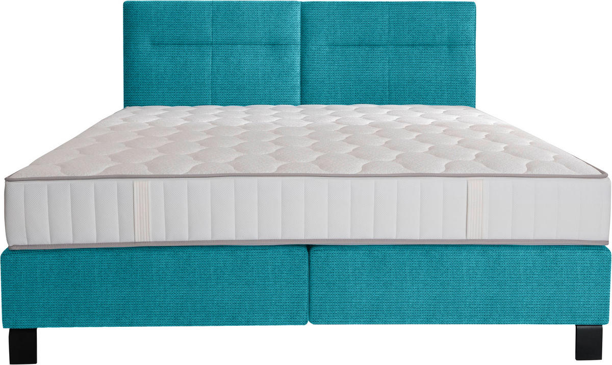 BOXSPRINGBETT 240/220 cm  in Türkis  - Türkis/Schwarz, Konventionell, Textil/Metall (240/220cm) - Esposa