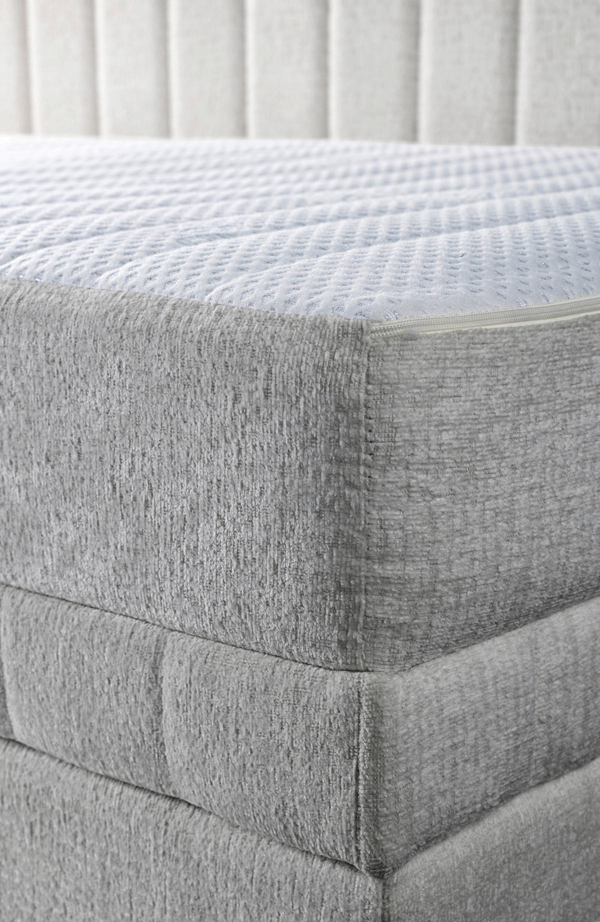 SCHLAFSOFA Struktur Hellgrau  - Hellgrau/Schwarz, Design, Kunststoff/Textil (99/83/212cm) - MID.YOU