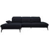 ECKSOFA Dunkelblau Chenille  - Schwarz/Dunkelblau, Design, Textil/Metall (180/289cm) - Stylife