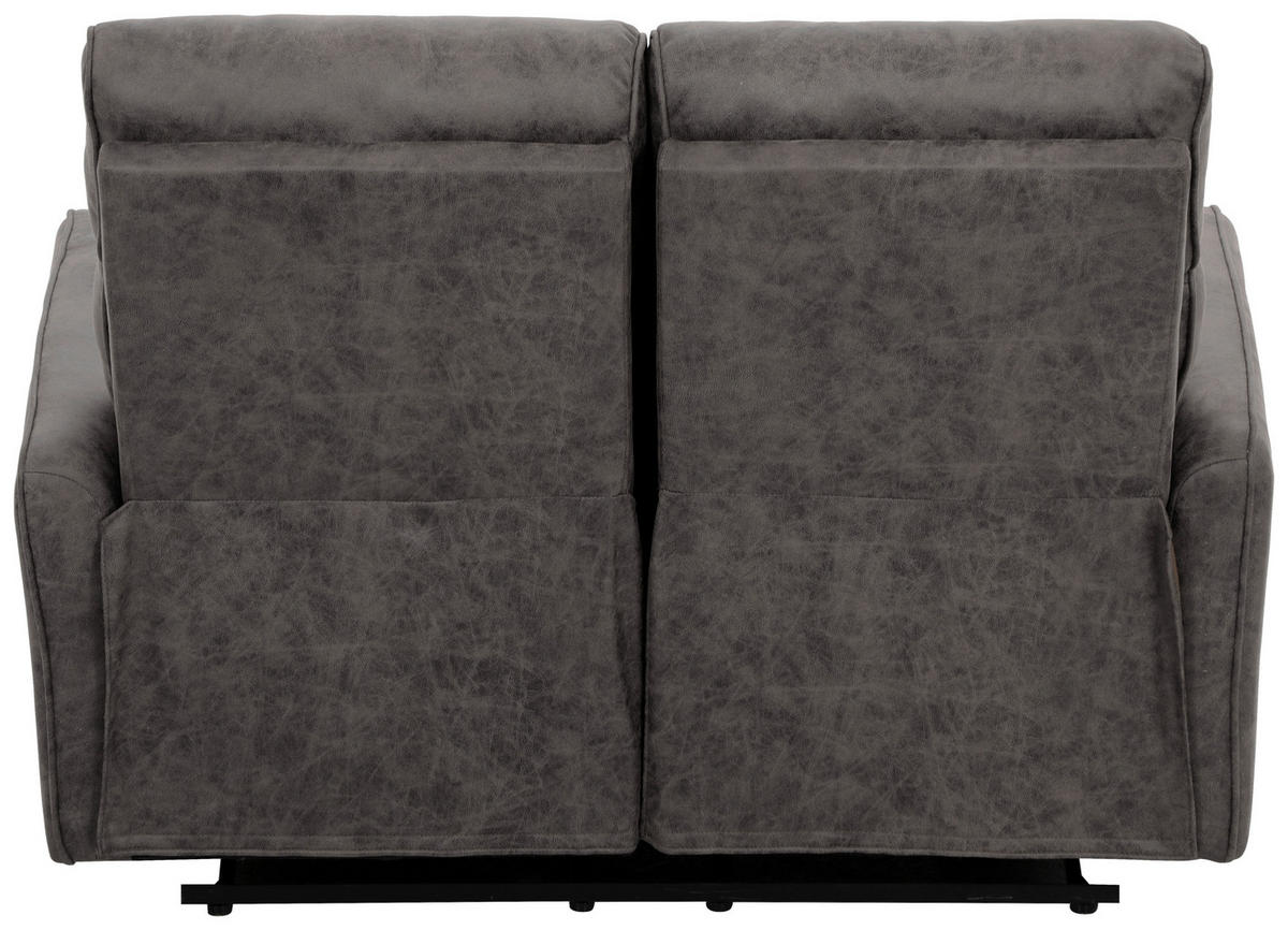 2-SITZER-SOFA Mikrofaser Grau  - Schwarz/Grau, Design, Holz/Kunststoff (133/105/93cm) - Livetastic