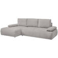 ECKSOFA  in Webstoff Hellgrau  - Hellgrau/Schwarz, KONVENTIONELL, Kunststoff/Textil (162/282cm) - Carryhome