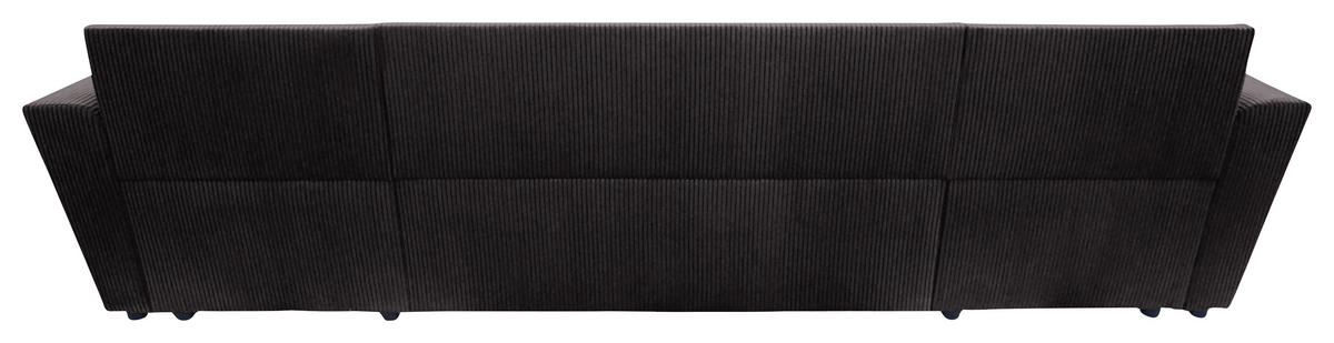 WOHNLANDSCHAFT TERMOLI Graubraun Cord  - Graubraun/Schwarz, Design, Kunststoff/Textil (155/296/155cm) - MID.YOU