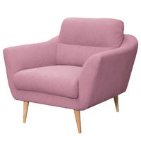 SESSEL in Webstoff Rosa  - Buchefarben/Rosa, Design, Holz/Textil (92/87/88cm) - Livetastic