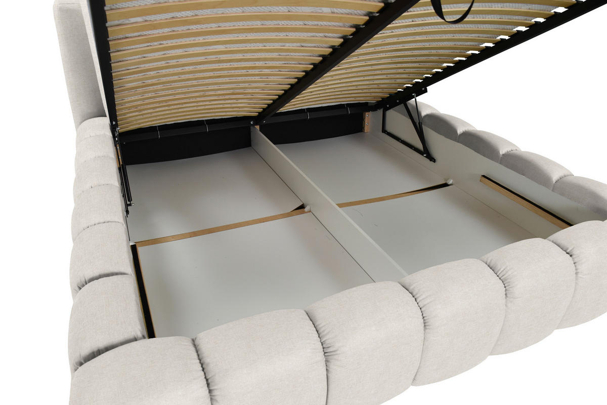 POLSTERBETT Lattenrost, Bettkasten Beige 160/200 cm  - Birkefarben/Beige, Trend, Holz/Kunststoff (160/200cm) - Esposa