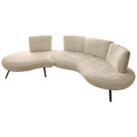 BIGSOFA Flachgewebe Creme  - Creme/Schwarz, Design, Textil/Metall (456/93/138cm) - Moderano