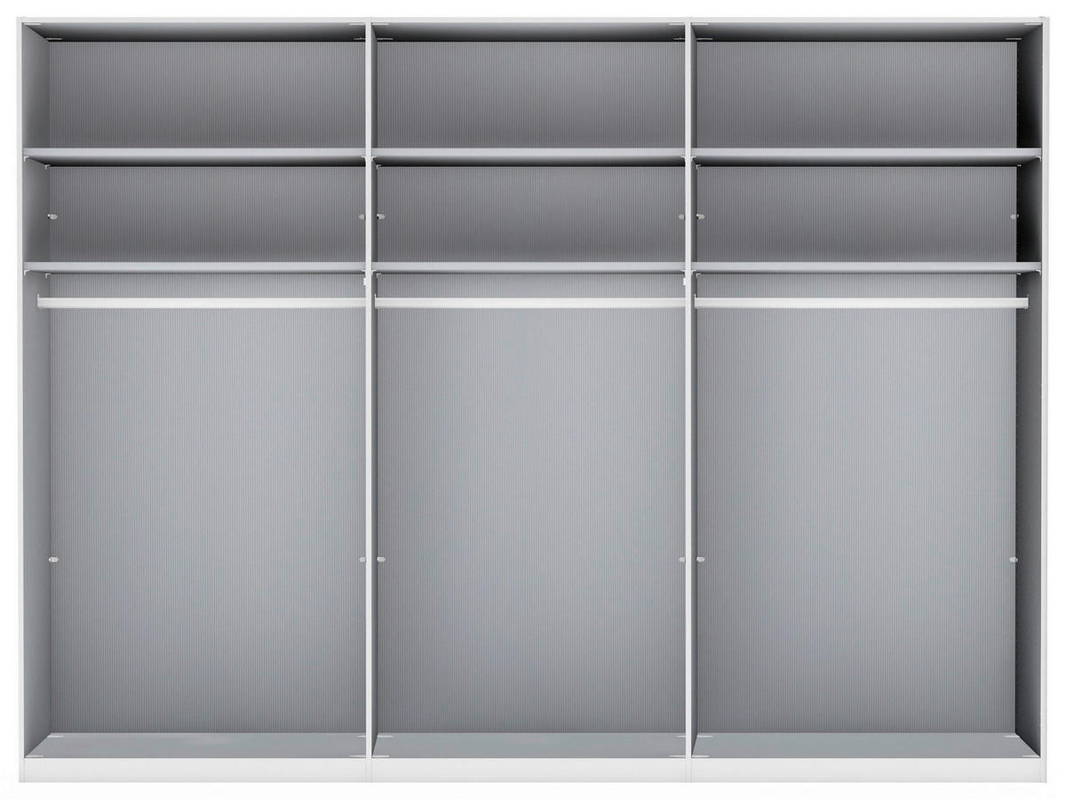 FALTTÜRENSCHRANK in Weiss, Eiche Bianco  - Schieferfarben/Weiss, Konventionell, Glas/Holzwerkstoff (300/236/58cm) - Dieter Knoll