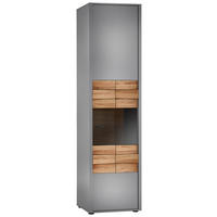 VITRINE  in massiv Eiche Eichefarben, Kaschmir - Kaschmir/Eichefarben, Design, Glas/Holz (51/198,2/41,6cm) - Novel