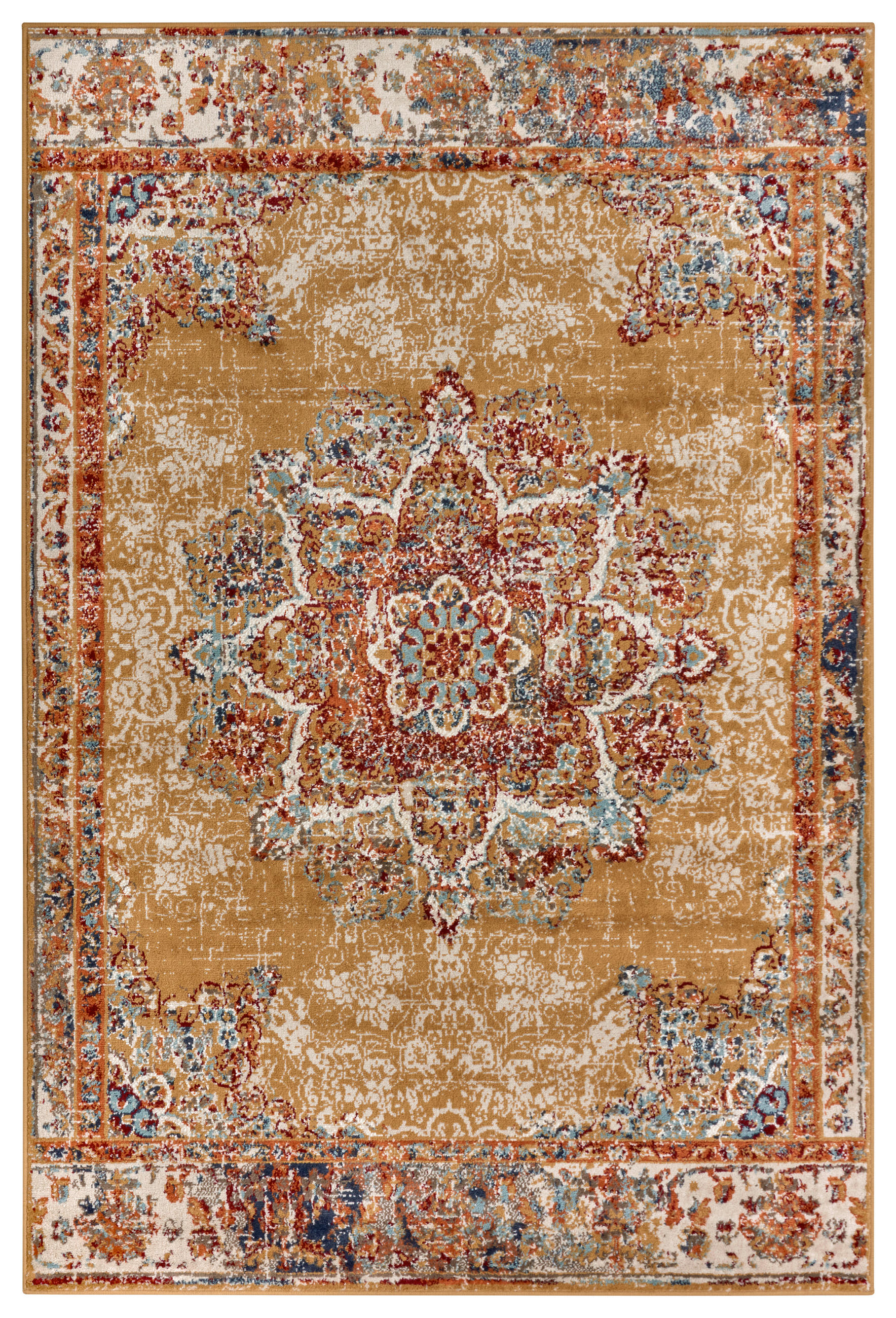FLACHWEBETEPPICH 80/120 cm Luxor Multicolor, Honig  - Multicolor/Honig, Design, Kunststoff/Textil (80/120cm)