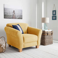 SESSEL in Flachgewebe Senfgelb  - Senfgelb/Naturfarben, KONVENTIONELL, Holz/Textil (101/84/89cm) - Sit & More