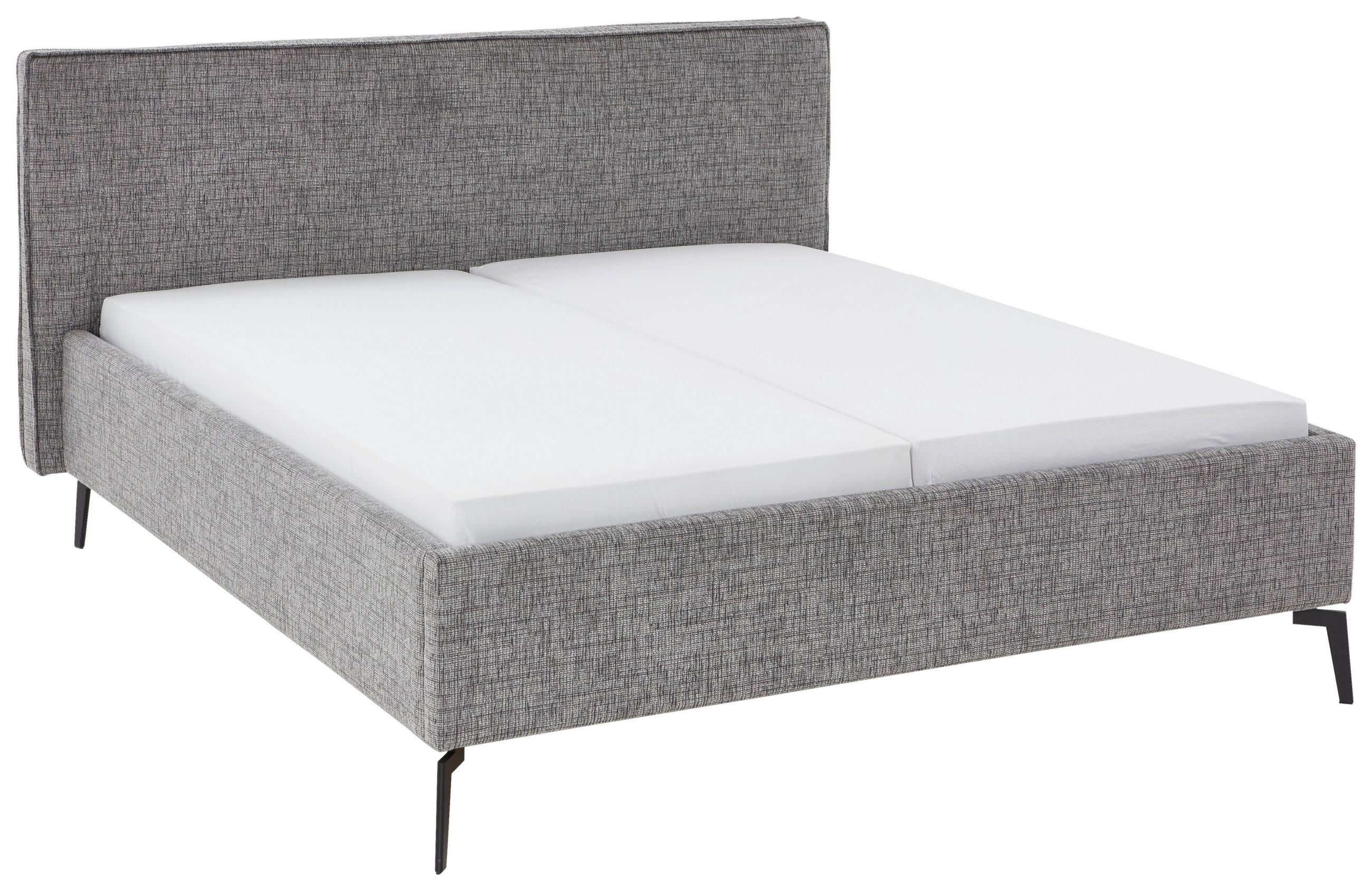 POLSTERBETT 180/200 cm,  in Grau, Hellgrau, Lattenrost, Bettkasten,  - Birkefarben/Buchefarben, Design, Holz/Textil (180/200cm) - home24