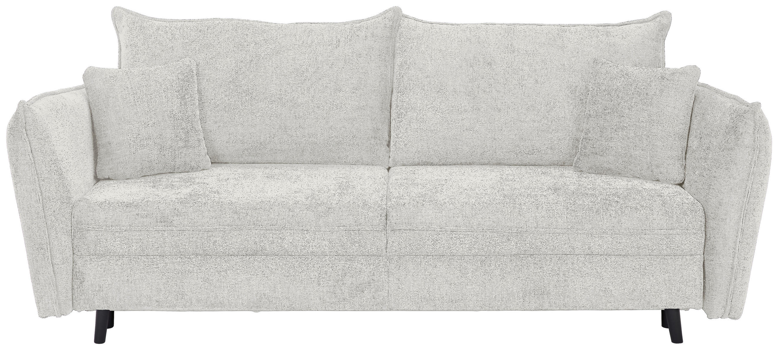 SCHLAFSOFA Chenille Elfenbein  inkl. Zierkissen, Rückenkissen, Bettkasten  - Elfenbein/Schwarz, KONVENTIONELL, Holz/Textil (238/99/108cm) - Carryhome