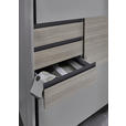 SCHWEBETÜRENSCHRANK  in Grau, Eichefarben, Sahara  - Eichefarben/Schwarz, KONVENTIONELL, Holzwerkstoff/Metall (180/198/65cm) - Carryhome