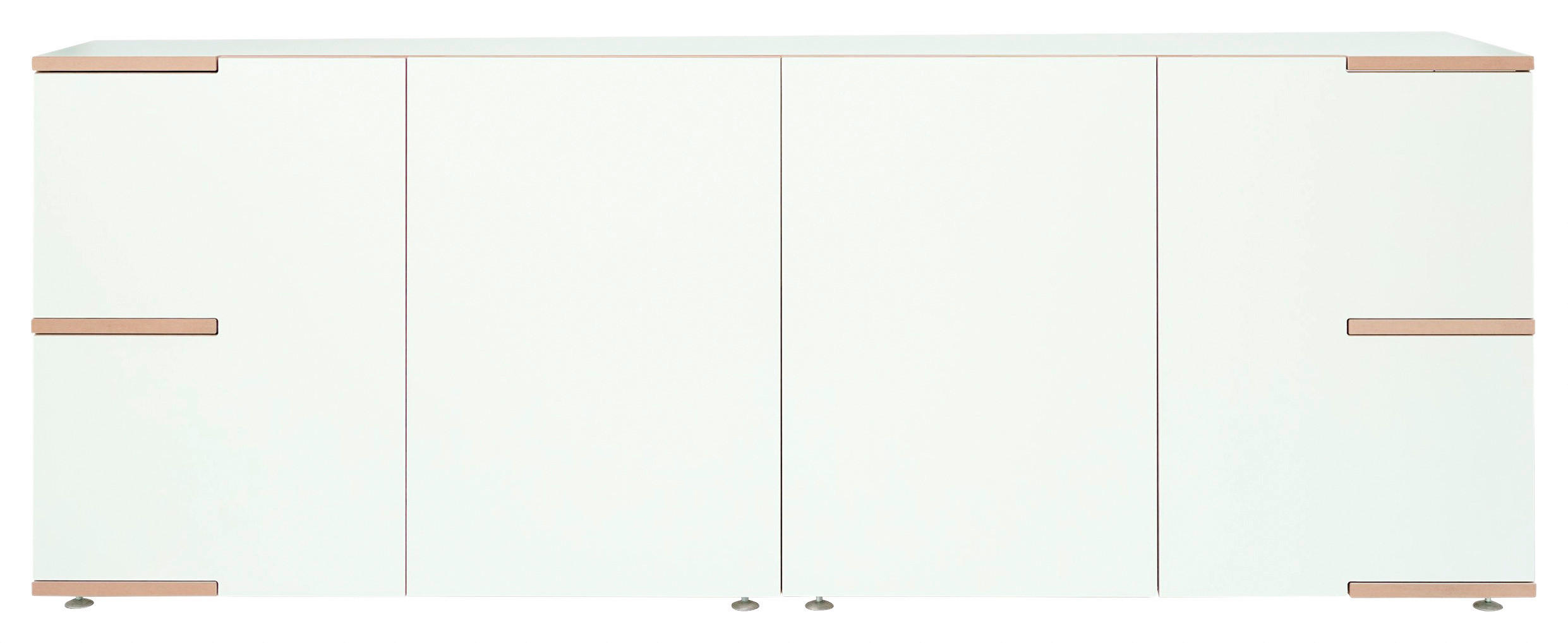 SIDEBOARD  in 200/75/45 cm  - Buchefarben/Alufarben, Design, Holzwerkstoff (200/75/45cm) - Tojo