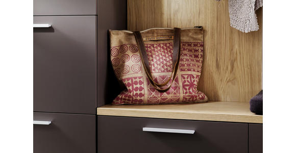 GARDEROBE 7-teilig in 181/201/35 cm - Eichefarben/Braun, Design, Glas/Holz (181/201/35cm) - Moderano