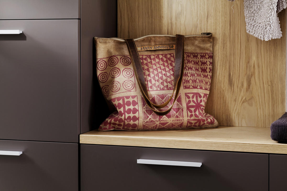 GARDEROBE 7-teilig  in 181/201/35 cm  - Eichefarben/Braun, Design, Glas/Holz (181/201/35cm) - Moderano