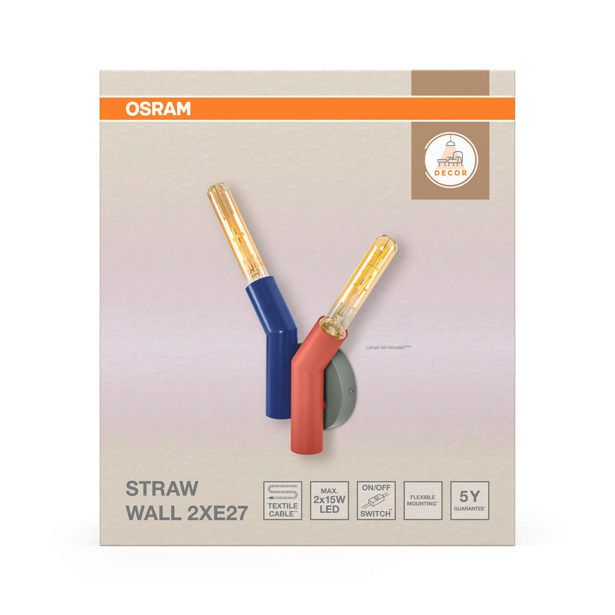 WANDLEUCHTE 18/7.7/21 cm   - Design, Metall (18/7.7/21cm) - Osram