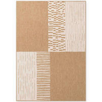 FLACHWEBETEPPICH 160/230 cm Haringey Weiß, Sandfarben  - Sandfarben/Weiß, Design, Kunststoff (160/230cm)