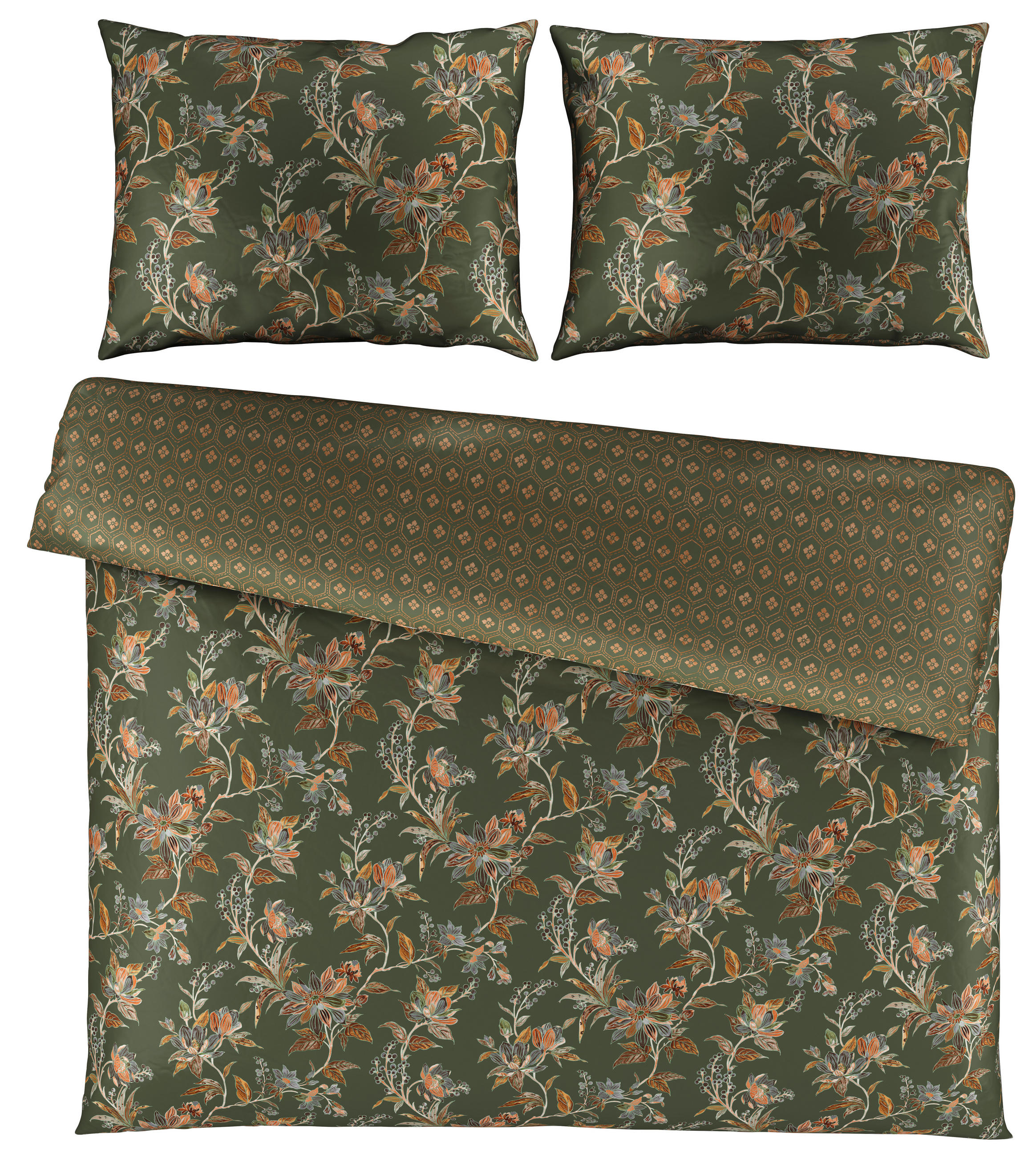 OBOUSTRANNÉ POVLEČENÍ, satén, zelená, 140/200 cm - zelená, Konvenční, textil (140/200cm) - Esposa