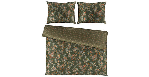 WENDEBETTWÄSCHE Satin 140/200 cm - Grün, KONVENTIONELL, Textil (140/200cm) - Esposa
