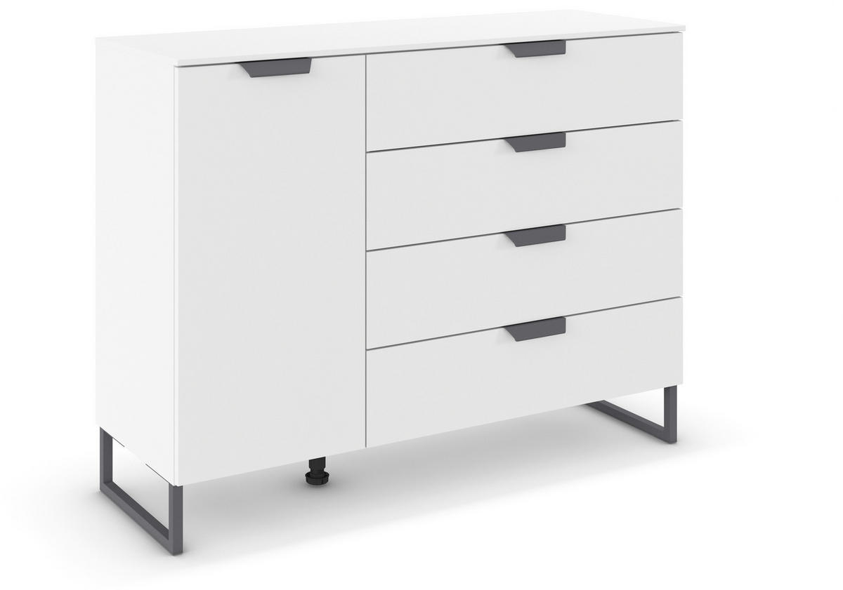KOMMODE  in 120/92/42 cm  - Dunkelgrau/Weiß, Design, Holzwerkstoff/Metall (120/92/42cm) - Carryhome
