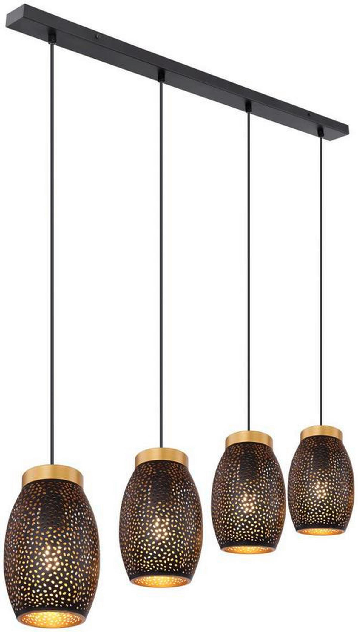 HÄNGELEUCHTE Narri 90/15/120 cm   - Goldfarben/Schwarz, Basics, Metall (90/15/120cm) - Globo