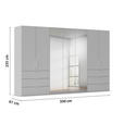 DREHTÜRENSCHRANK 350/235/61 cm,  in Graphitfarben, 7-türig  - Graphitfarben, Basics, Glas/Holzwerkstoff (350/235/61cm) - Novel