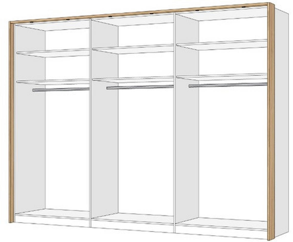 DREHTÜRENSCHRANK in Hellgrau, Eichefarben  - Eichefarben/Hellgrau, Modern, Holz/Holzwerkstoff (301,5/222/60cm) - Xora