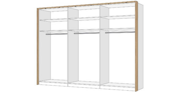 DREHTÜRENSCHRANK  in Eichefarben, Hellgrau  - Eichefarben/Hellgrau, MODERN, Holz/Holzwerkstoff (301,5/222/60cm) - Xora